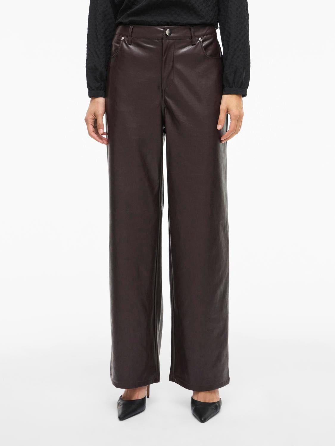 VIELANA Trousers - Coffee Bean - VERO MODA & VILA Bergvik